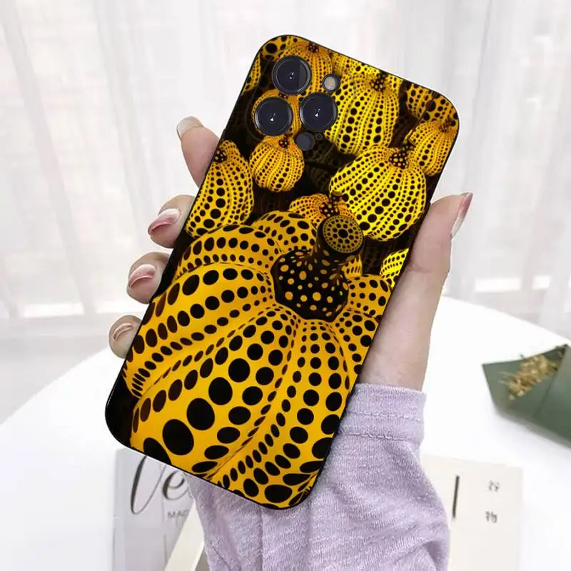 Yayoi Kusama Pumpkin Phone Case for iPhone 11 12 13 Mini Pro Max 8 7 6 6S Plus X 5 SE 2020 XR XS Funda Cover