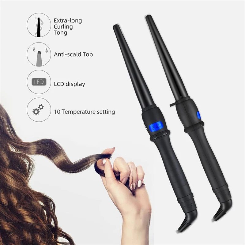 Professional Wavy Rotating Curlers 19Mm 25Mm Magic Curling Iron Lcd Display Ceramic Electric Hair Curler Irons Styling Tools