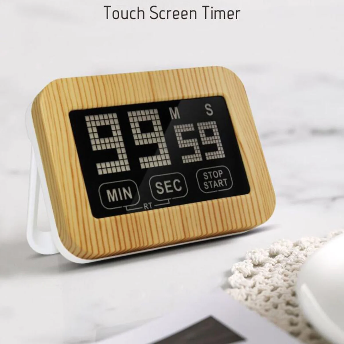 

Electronic Timer Night Light Kitchen Count Screen Magnetic Timer for Home Khaki Practical Portable Easy