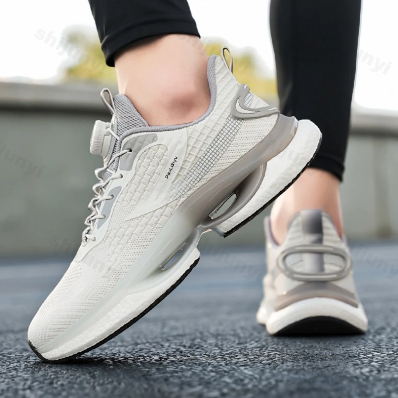 Men's Fly Weave Sneakers Autumn New Fashion Height Increase Non Slip Running Shoes Comfortable Breathable Outdoor Casual Shoes