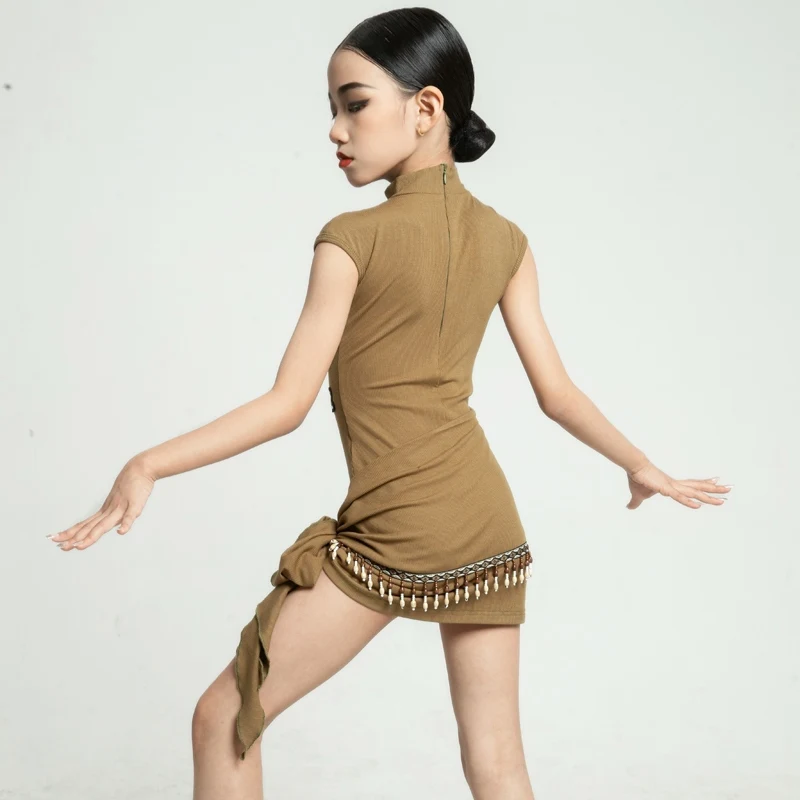 Vêtements de danse latine pour enfants, Costume de concours de danse latine pour filles, Costume de danse de spectacle Chacha Rumba SL12150