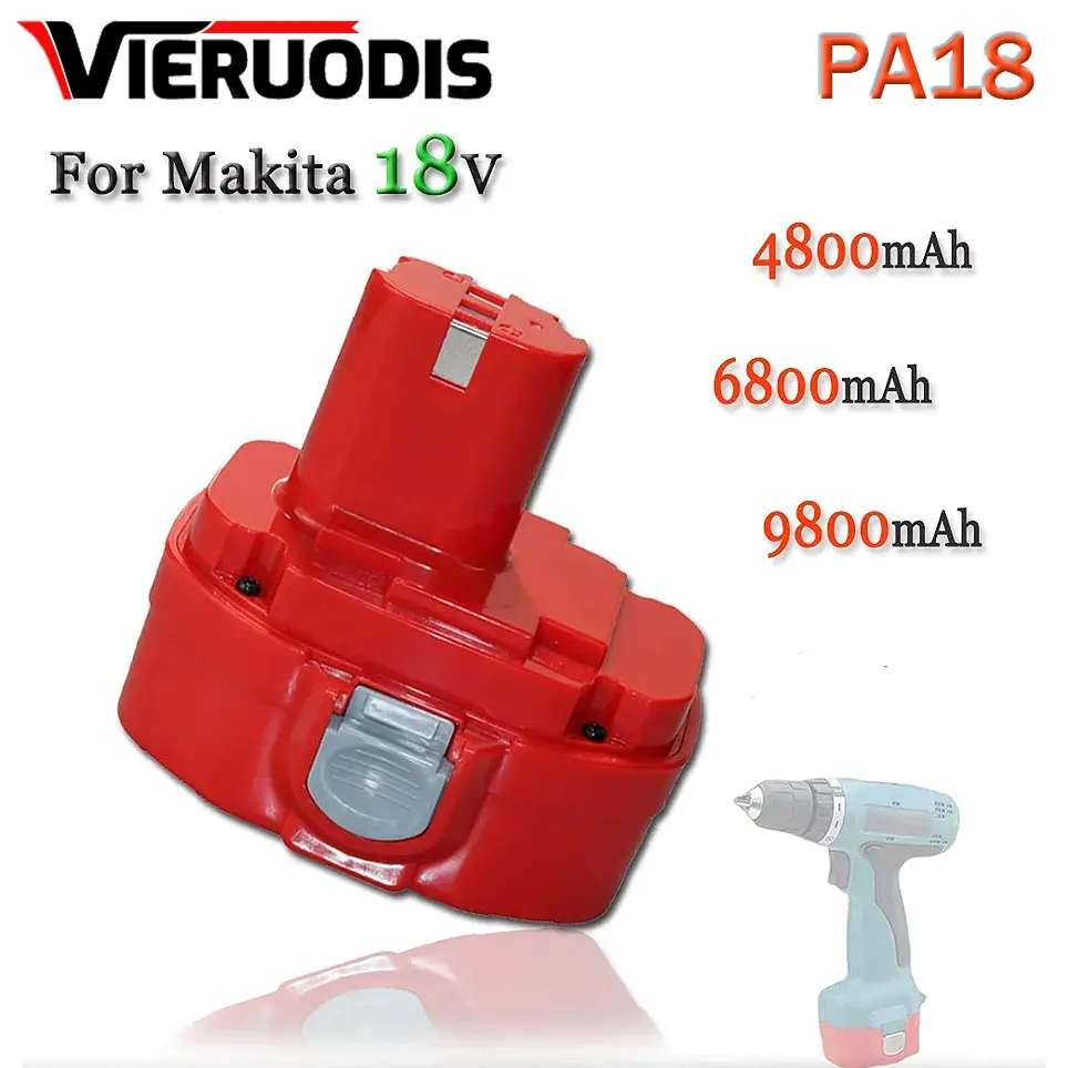 

18V for Makita 4800mAh Ni-MH Battery Replace Makita 18V PA18 1822 1823 1833 1834 1835 1835F 192828-1 192829-9