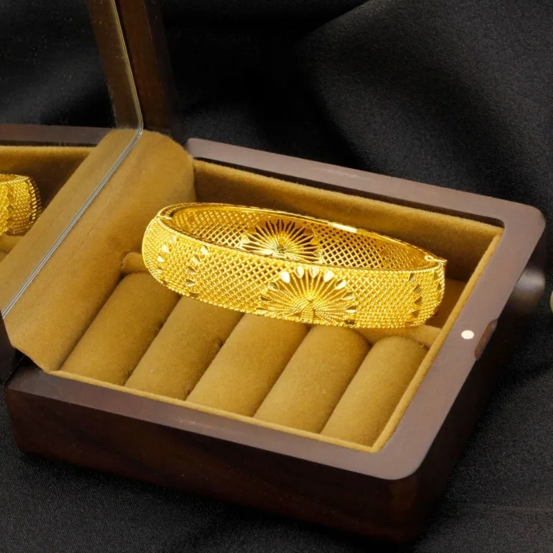 

24k Gold Plated Dubai Kurdish Turkish Peacock Bangles For Women Luxury Jewelry Middle East Wedding Open Court Bracelets Gifts