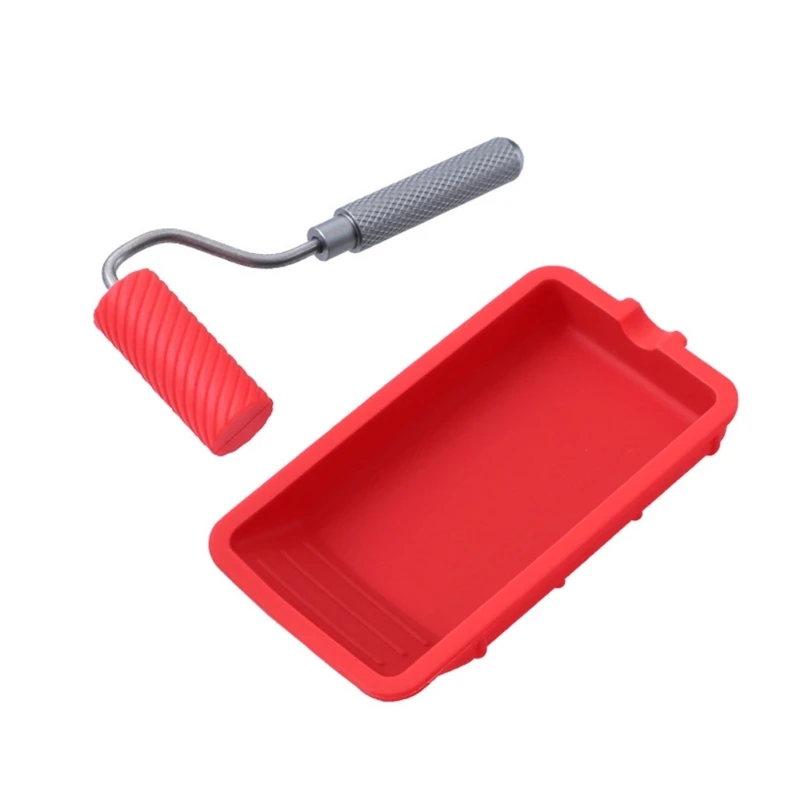 Silicone Brush with Tray Multifunction Paint Tool set Even Application Roller with Tray Suitable for Home Renovations Tasks