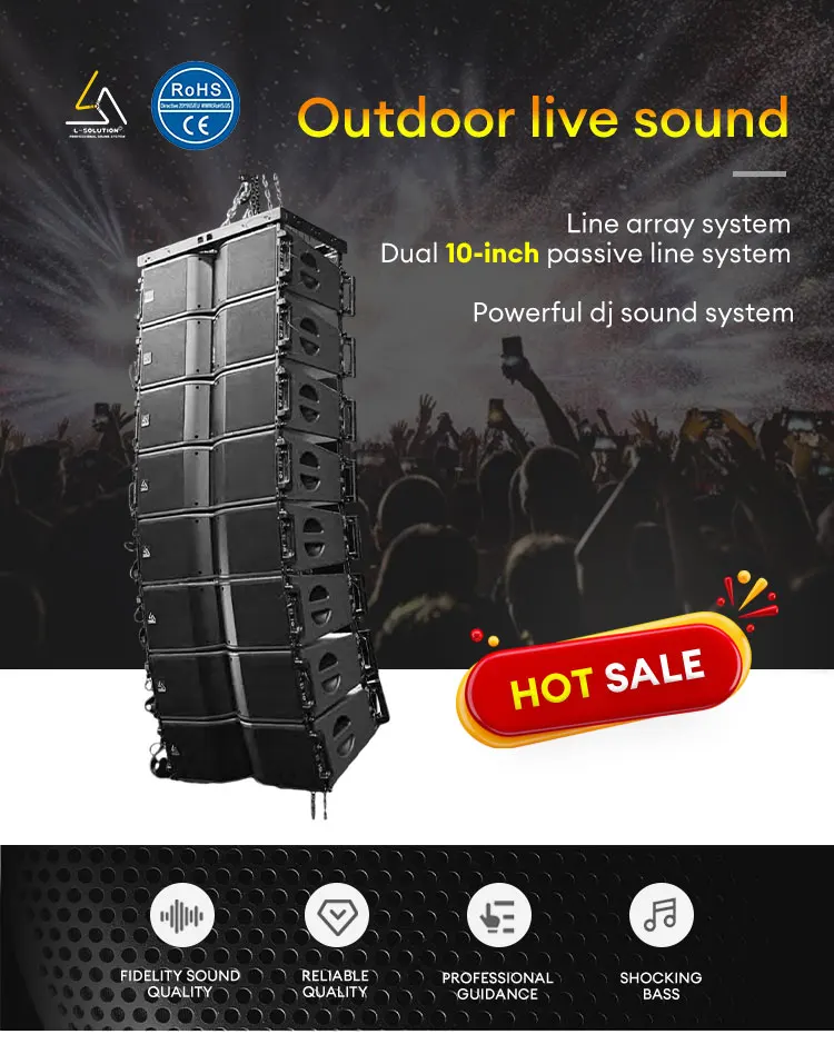 Professional Outdoor DJ Sound System 10 Inch & 18 Inch Neodymium Magnet Line Array Speakers Set