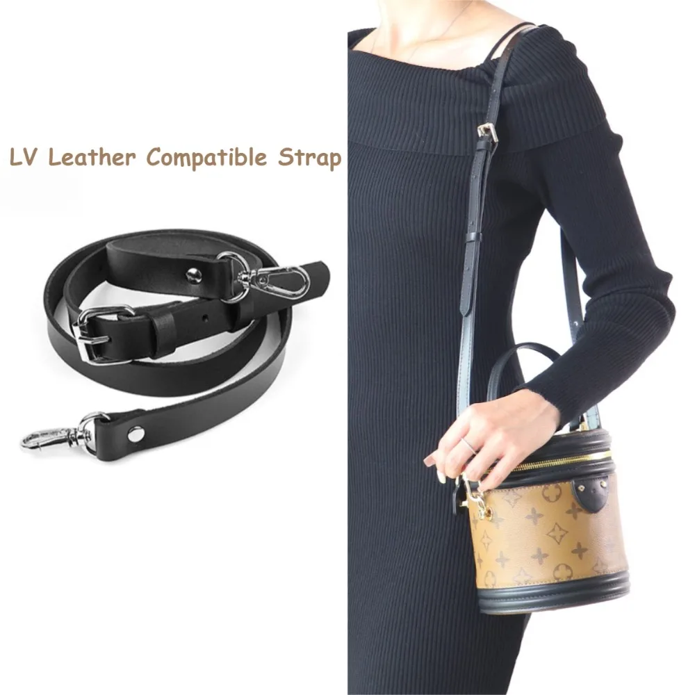 

Calfskin Leather Shoulder Strap for Bags Adjustable Width Silver Buckle LV Compatible Luxury Designer High-Quality Bag Strap
