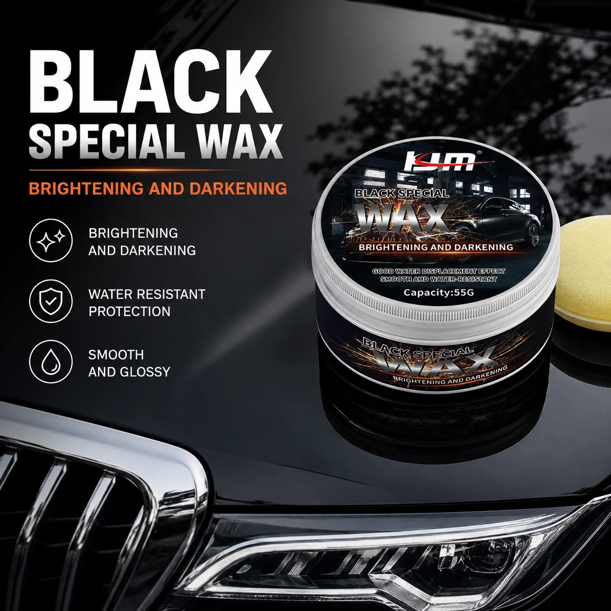New Black Car Wax Paint Scratch Repair Paste Auto Surface Swirl Marks Eliminator Polishing Coating Vehicle Care Accessory