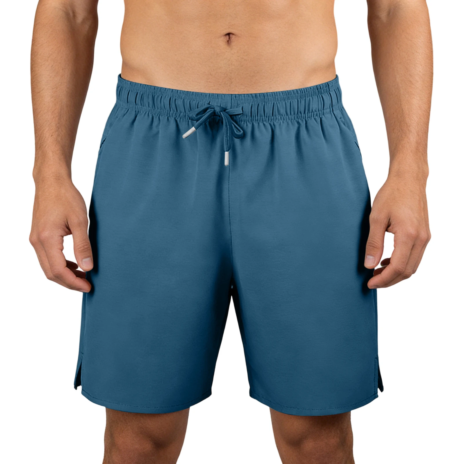 

Men's Fitness Quick-drying Shorts, Loose-fitting Running Shorts with Zippered Pockets, Lightweight Beach Five-point Pants