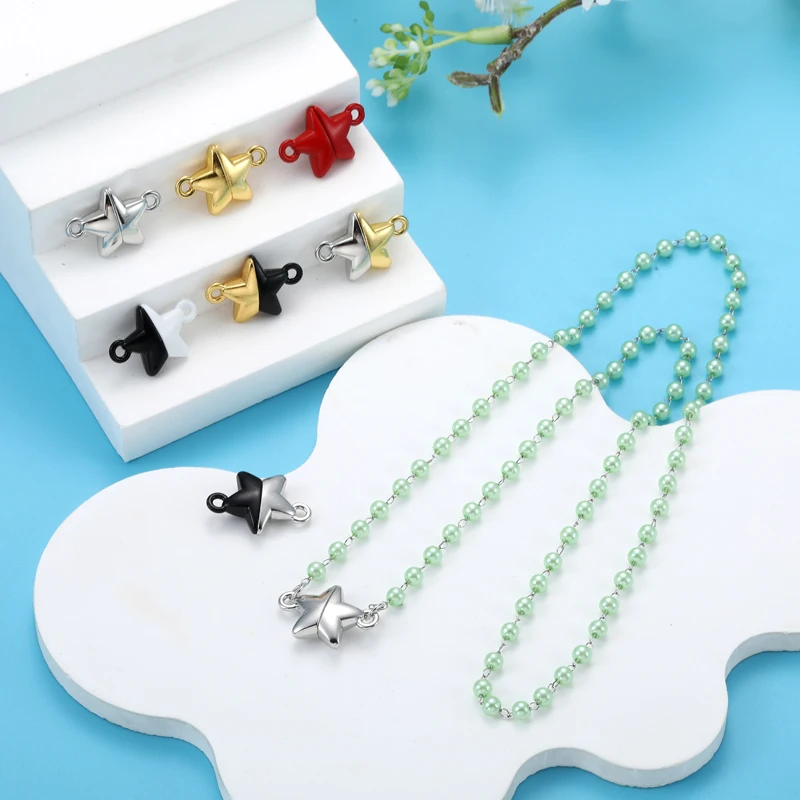 3Sets 7 colors star Strong Magnetic Clasps Fit Bracelets Necklace End Clasp Connectors for Makings Bracelet Jewelry 22*15mm W298