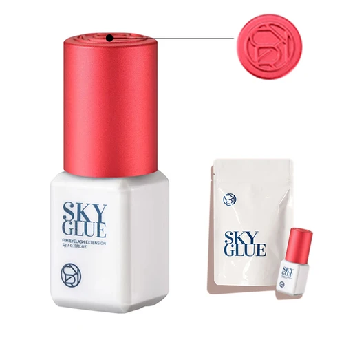 Imagen 2 del producto 5 botellas SKY S + pegamento extensión de pestañas postizas Corea Original 5ml tapa roja belleza salud Lava tienda de belleza herramientas de maquillaje adhesivo