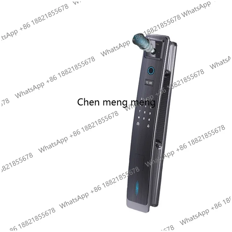 

3D-сканер лица, автоматический замок с отпечатком пальца, умный замок, дистанционное разблокирование, дверной звонок, вход по паролю и карте, деревянная дверь