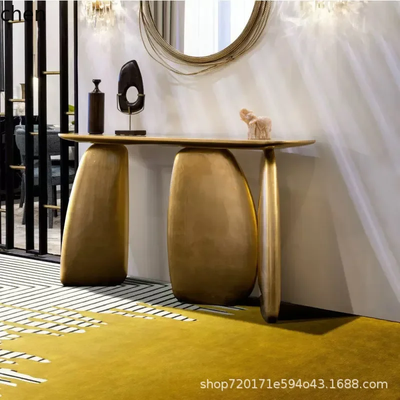 

HYS Console Table for Entryway, High-End Wall-Mounted Ultra-Narrow Strip Table for Hallway, Corridor, and Entryway Display