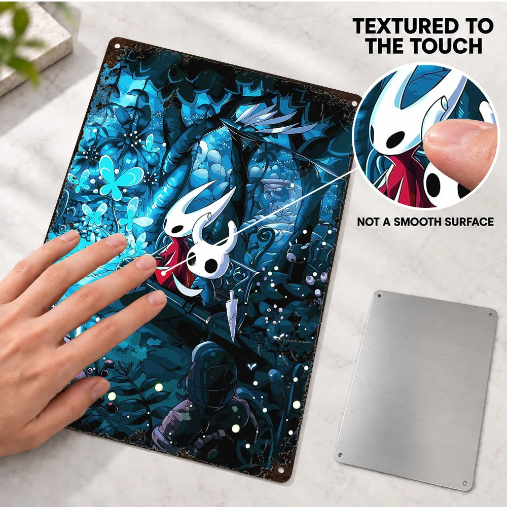 Hornet And The Knight Aluminum Poster Personalized Metal Sign Digital Illustration Wall Art For Gaming Room Housewarming Gift