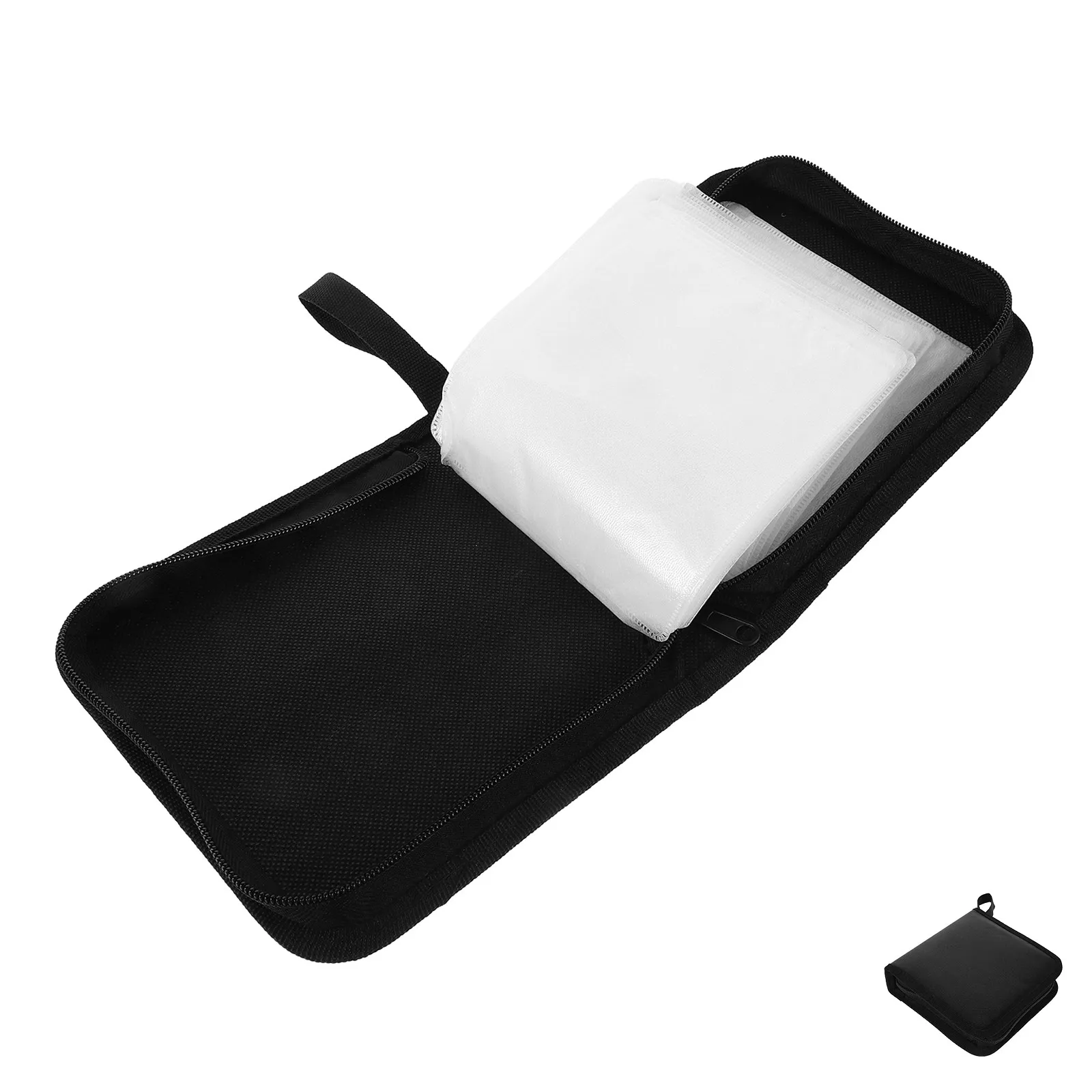 40-Piece PU Cd Dvd Storage Bag Stylish Sleek Disc Pouch for Home Car Travel Debris-Proof Scratch-Resistant USB Cable Organizer