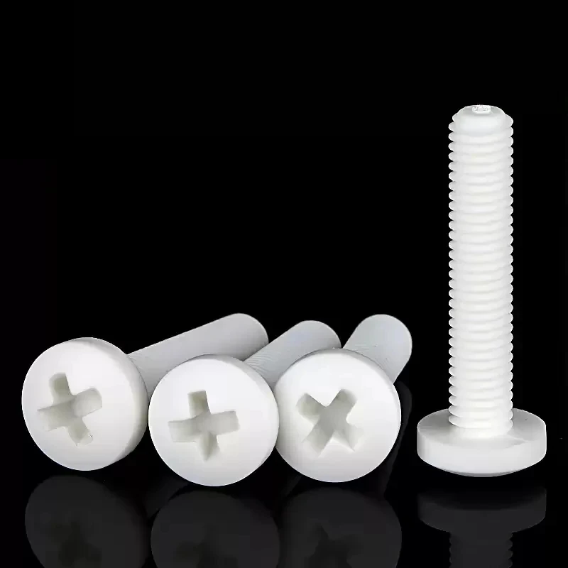 M2 M2.5 M3 M4 M5 M6 M8 M10 White PP Cross Groove Pan Head Bolt Insulated Plastic Phillips Round Head Screw Fitting
