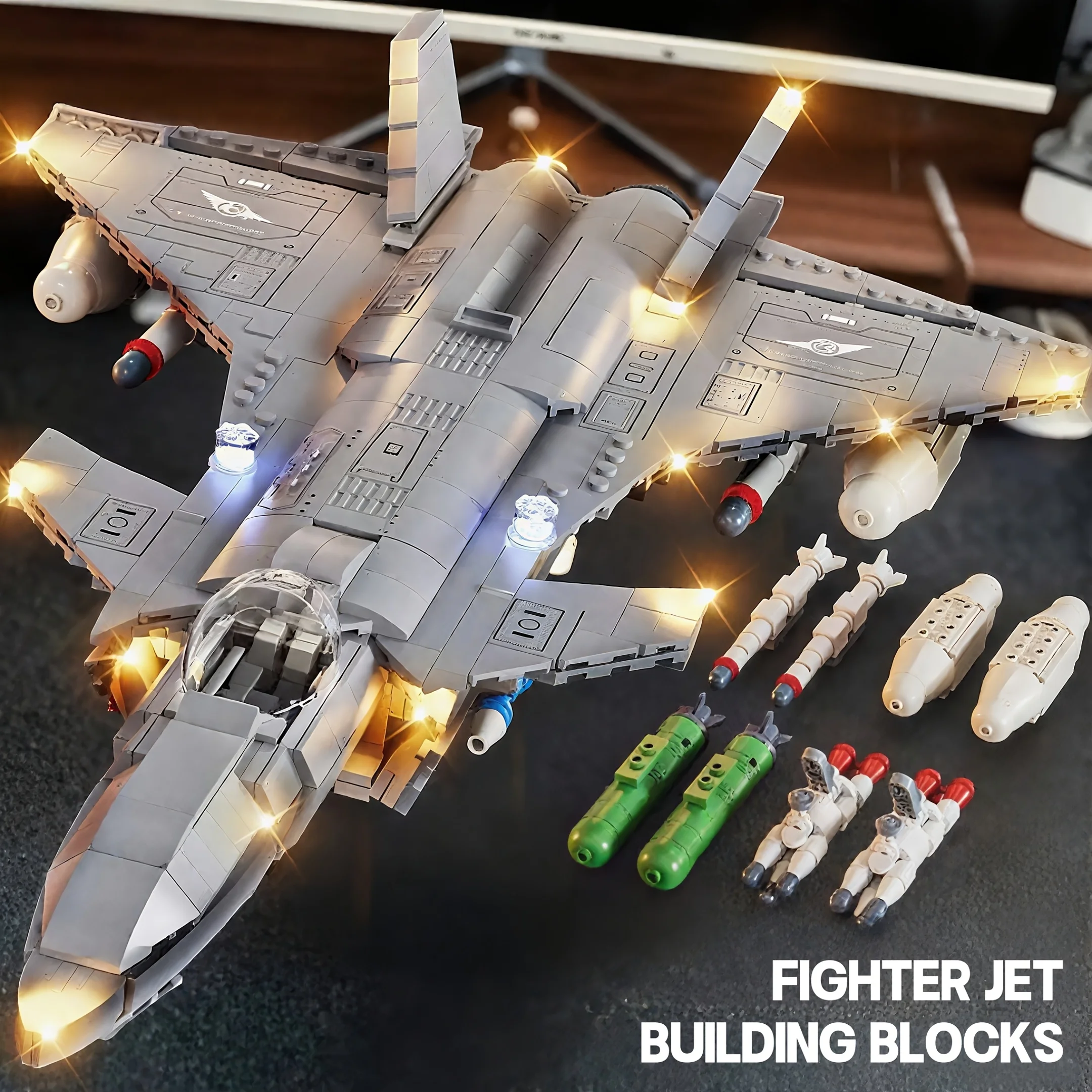 

1186PCS Military fighter building blocks J-15 Flying Shark Aircraft Building blocks Fighter model aircraft Toy Boy's gift