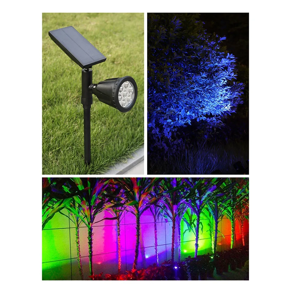 B69C 4 Pack Solar Lights,Outdoor Spotlight Powered Landscape Lighting For Pathway Garden Patio Yard Driveway Pool Auto On/Of