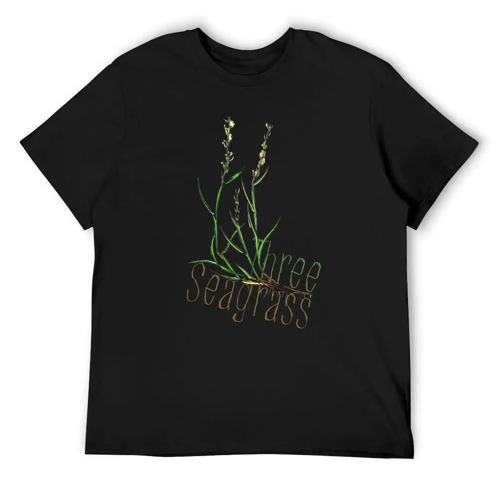 

Three Seagrass T-Shirt vintage man clothes Men's cotton t-shirt