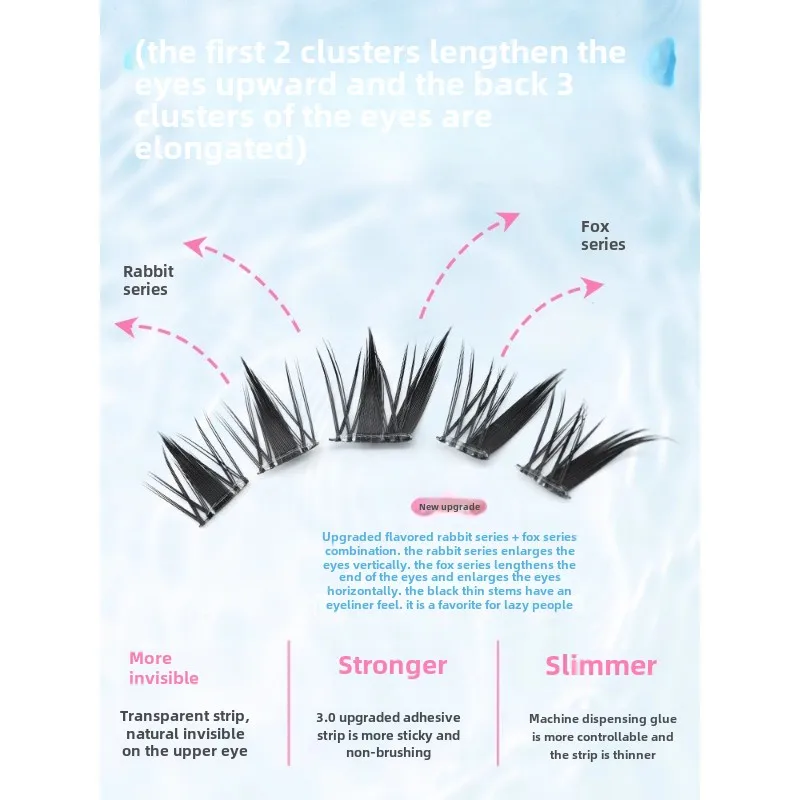 Dream Deer Cola Livre Coelho de Nove Caudas Estilo Grosso Coelho Zorro Unpicky Eye Cílios Postiços