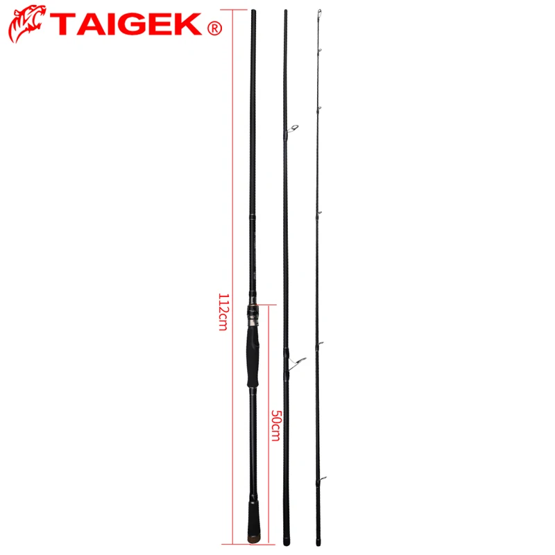 

TAIGEK 2.7m 3.0m 3.3m Fishing Spinning Rod Portable 3 Sections Medium Heavy Carbon Fiber MH 10-45G 12-25lb Fishing rods