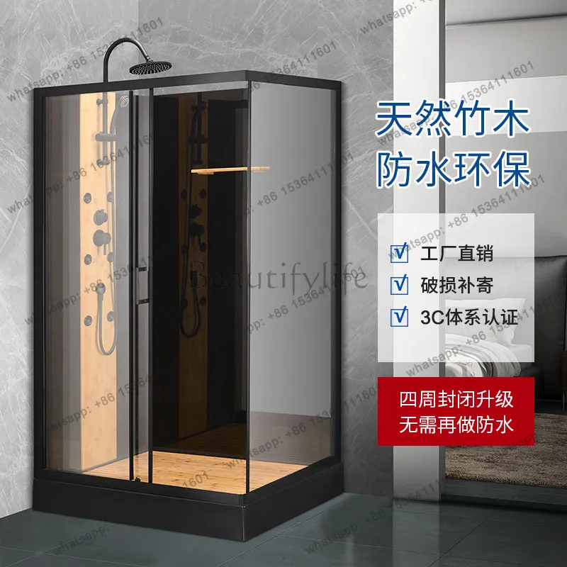 Integral shower room Integrated bathroom Indoor toilet Dry and wet separation Integrated bathroom Glass sliding door Bath room