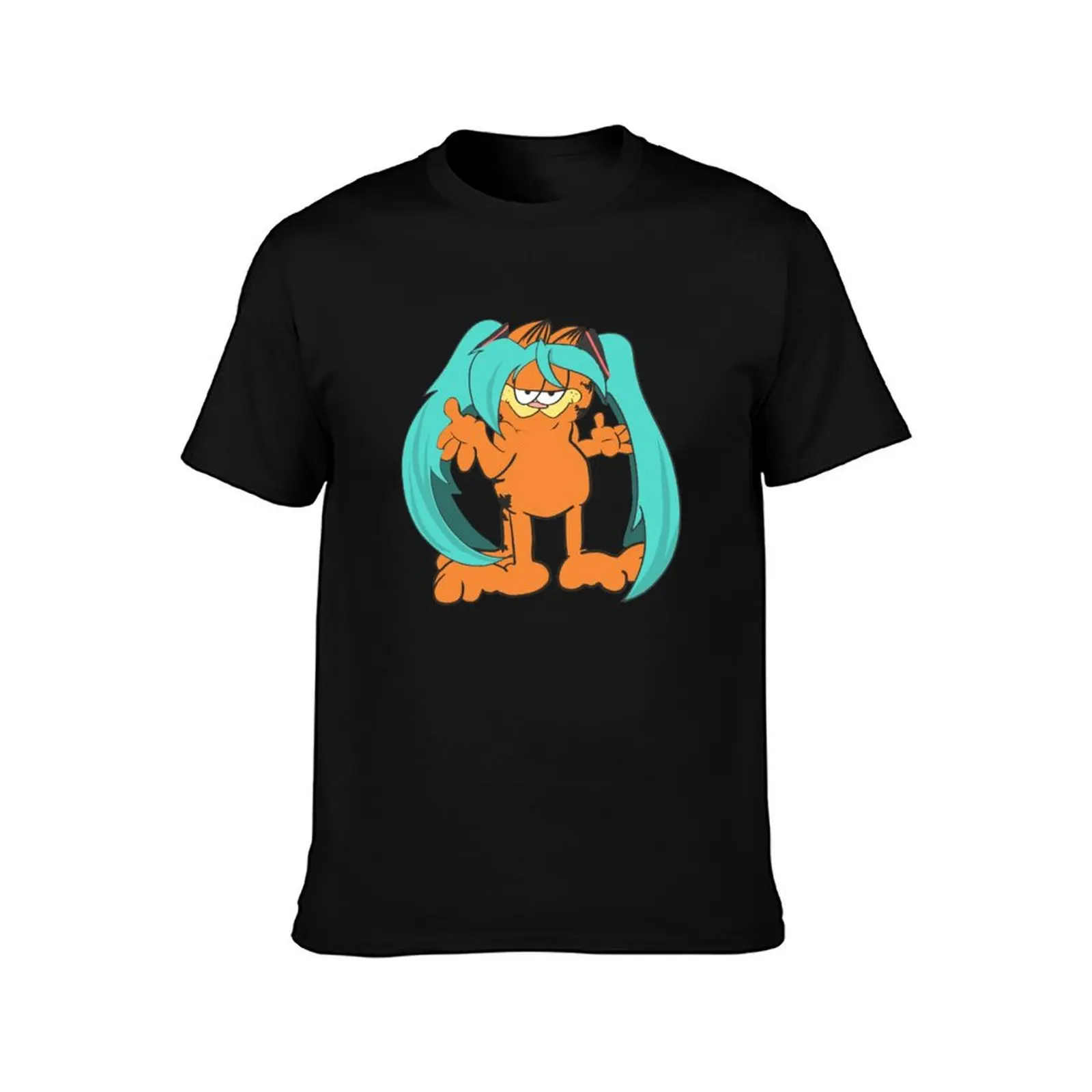 Hatsune Miku Garfield T-Shirt summer top vintage graphic tee essential t shirt plus size clothes mens clothing