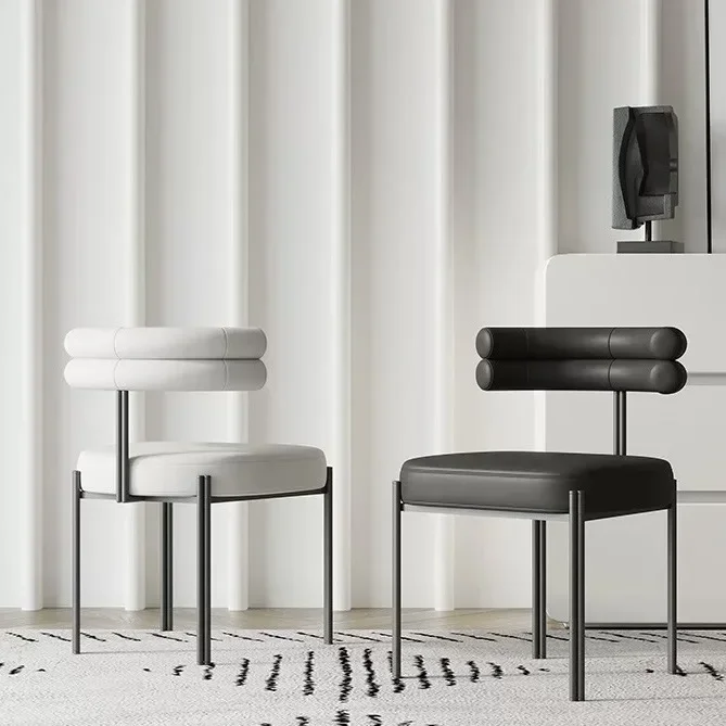 

JC Italian Minimalist Dining Chair Double Curved Backrest Modern Minimalist Home Dining Chair Makeup Chair Island