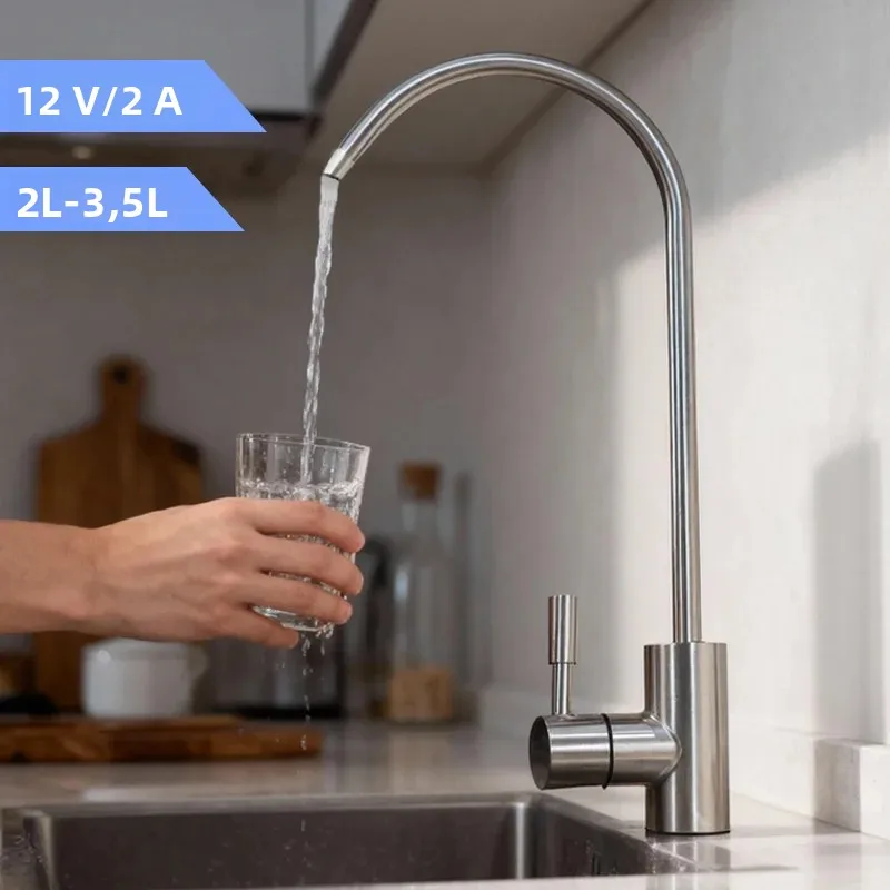 Pompe à eau électrique automatique 12V, 2l/3.5l Min, pompe de surpression de robinet avec fonction d'arrêt de démarrage automatique pour système d'eau d'évier de cuisine RV