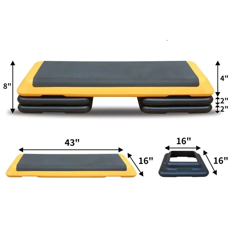 2026 Adjustable Aerobic Stepper Workout Step - With Removable Risers Fitness Exercise Platform for Training