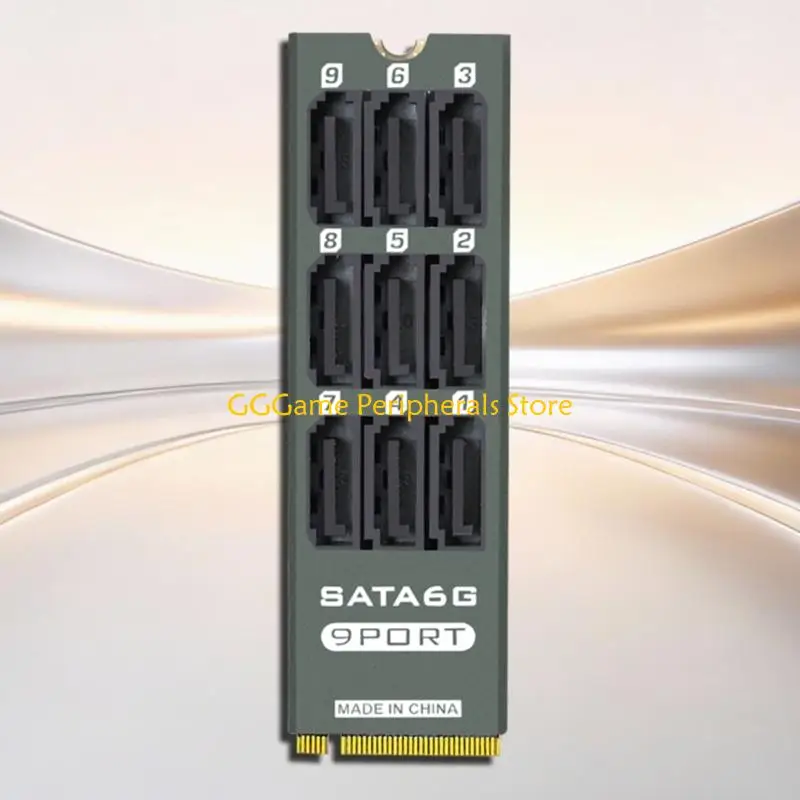 

U55B 9 Port M.2 M PCIe to SATA3.0 6Gbps Expansion Adapters For Fast Multiple Drive Connection