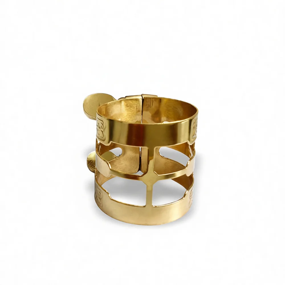 Musical Instrument Reed - Engraved Metal Ligature For Saxophone Mouthpiece