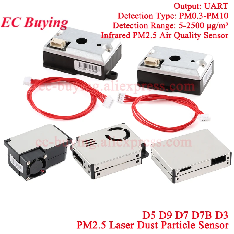 PM2.5 Air Particle/Dust Sensor D5 D9 D7 D7 D3 Laser D01 DC01 Infrared IR Module Air Gas Pollution Detection Purifier Plantower