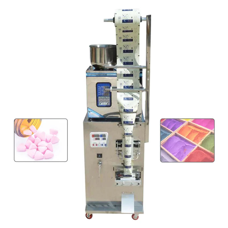 

Automatic Back Sealing Packaging Machine Three Side Sealing Quantitative Grain Powder Particles Weighing Packing Machine