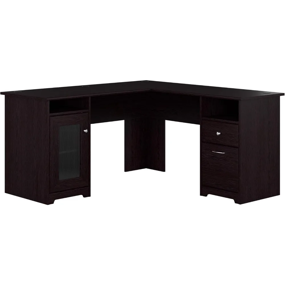 

Bush Furniture Cabot 60W L Shaped Computer Desk in Espresso Oak