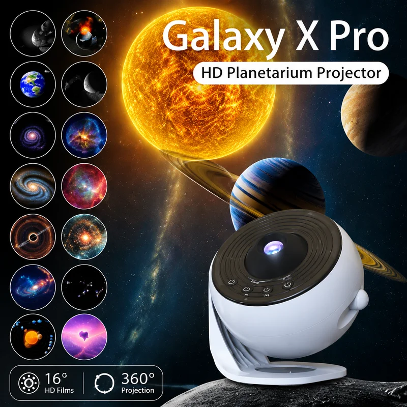 Globe Projector Pro Starry Sky Lamp Bluetooth Night Light, USB Powered, Music Tracks, Ambient Bedroom Decor for Kids Adults Gift