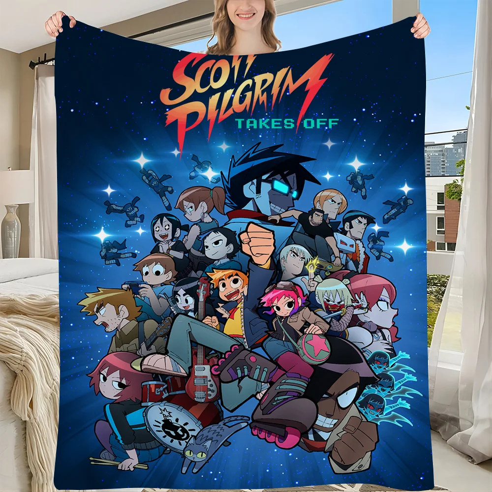 

S-Scott P-Pilgrim-Takes Off Tapestry Anime Tapestry Hippie Flower Wall Carpets Dorm Decor Wall Hanging Home Decor