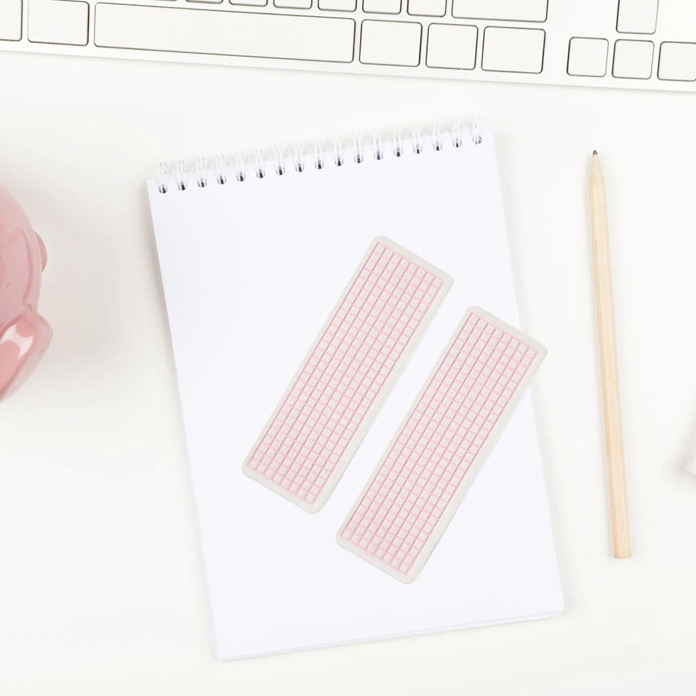 

40pcs Washi Tape Organizer Tape Boards 5x15mm Pink Round Corner 60 Silk Plastic Storage Sample Cards Office Use