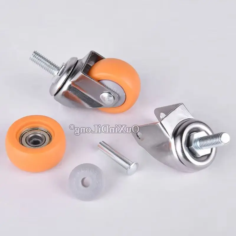 

Brand New 4PCS 1inch Universal Wheels Wear-resistant Nylon Silent Furniture Casters for Crib Flower Stand Table w Brake/No Brake