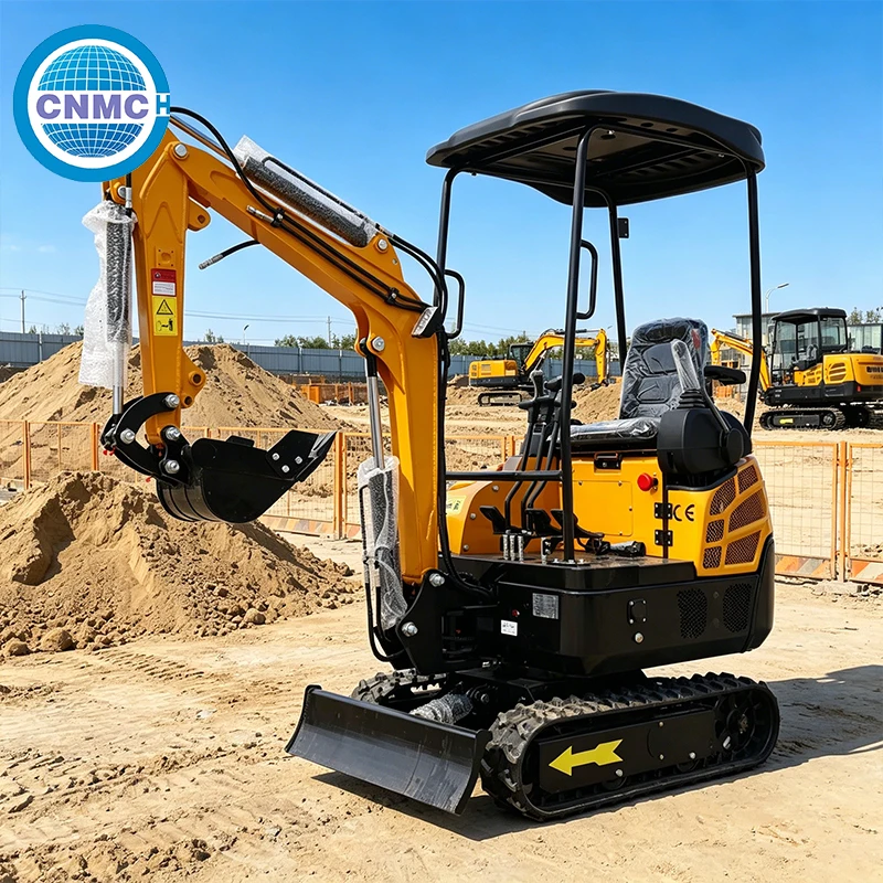 Mini Excavadora de 1.5 Toneladas, Excavadora Pequeña, Excavadora Compacta Mecánica, Excavadora Eléctrica para Uso en Granjas y Jardines