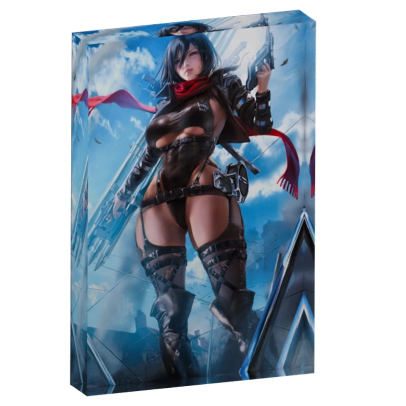 

Attack on Titan Mikasa Ackerman Fan Art 3D Photo Block,Sexy Waifu Collectible for Christmas,Birthday Gift,Anime AOT Desk Decor