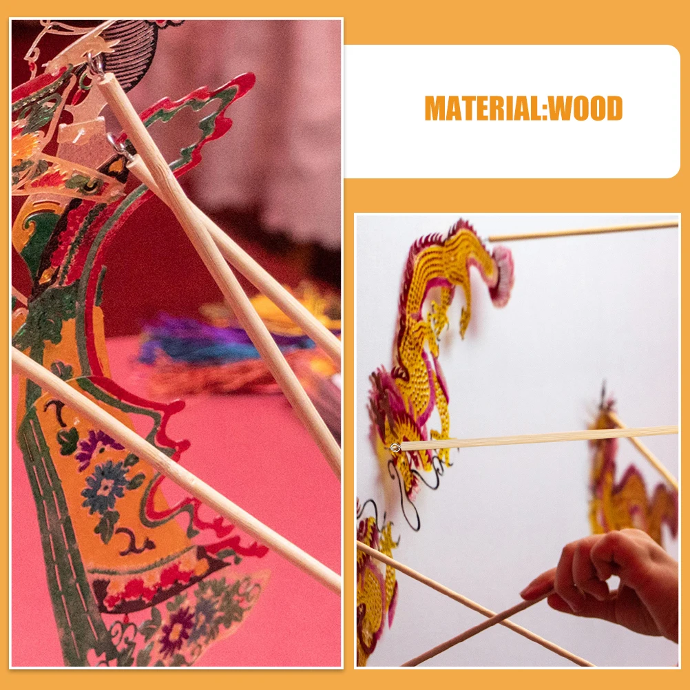 30 個中国影絵人形アームコントロールロッド 20 センチメートルベージュ Diy キット子供のための伝統的な民俗芸術パフォーマンステアター