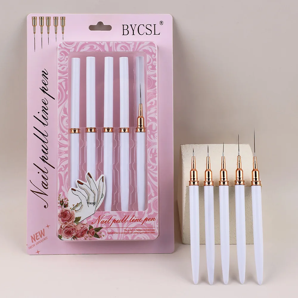 Boxed Nail Art Liner Brush Set Extreme Fine Drawing Line Painting Carving Pin Tube Style Manicure Tool Gift