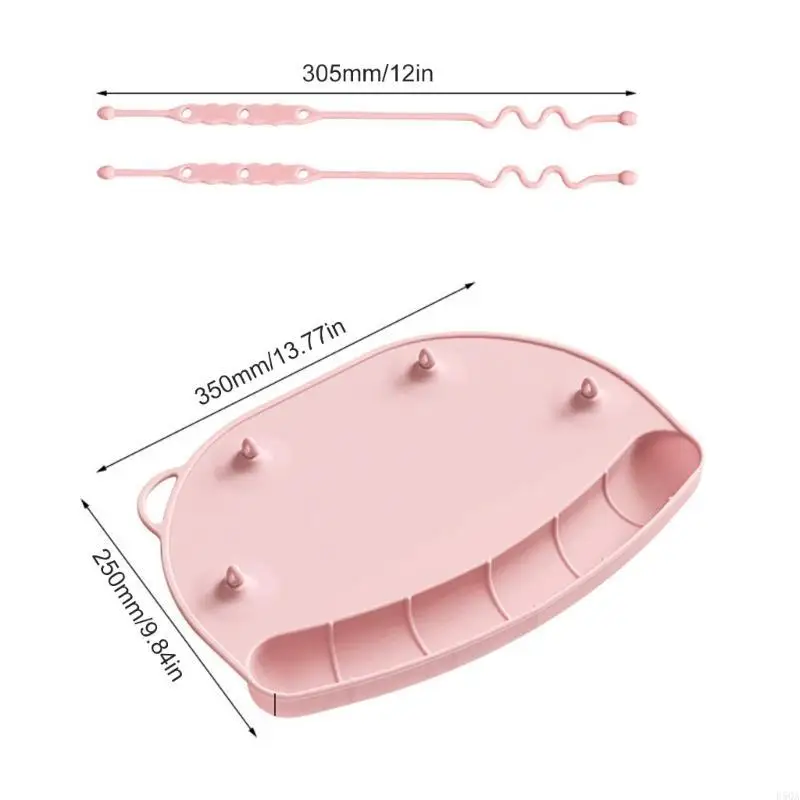 D5QA سيليكون طفل تحديد الموقع جيوب التقاط الطعام نونسليب طاولة طعام حصيرة مع حواف مرتفعة للمنزل اليومي في الهواء الطلق