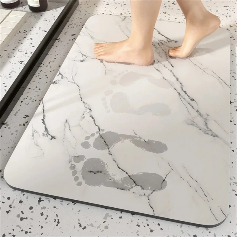 1pc Bathroom Rugs Washable Bath Mat Diatomite Stone PU Floor Mat Non Slip Quick Dry Pad Multi-Purpose Doormat Household Supplies