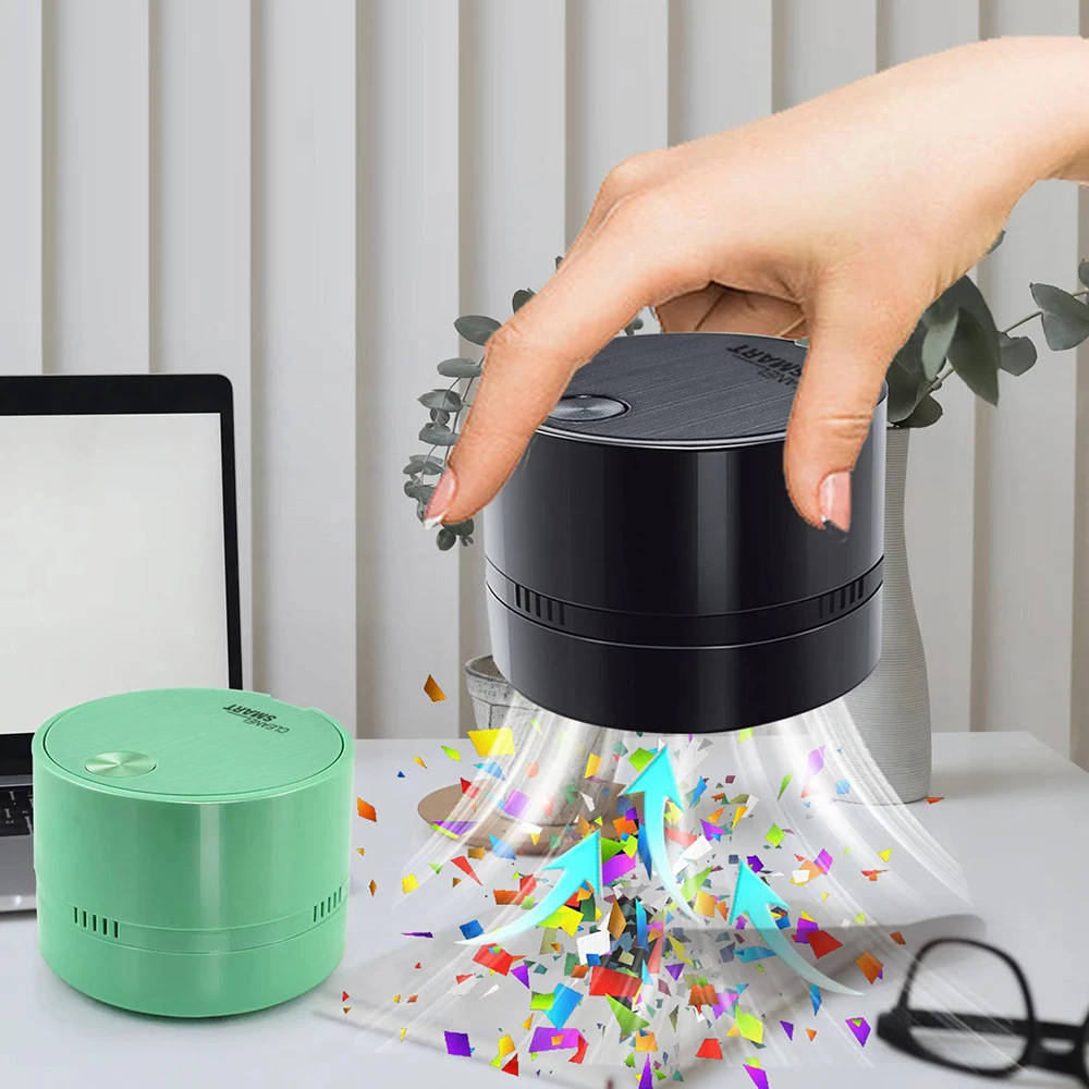 Portable Mini Desktop Vacuum Cleaner Rubber Confetti Cleaner Student Supplies Home Office Table Sweeper Desktop Cleaner