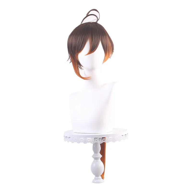 Anime Genshin Impact Zhongli Cos Cosplay Wigs Headwear 100cm Long Simulation Scalp Thick Mixed Puffy Silk Long Hair Wigs