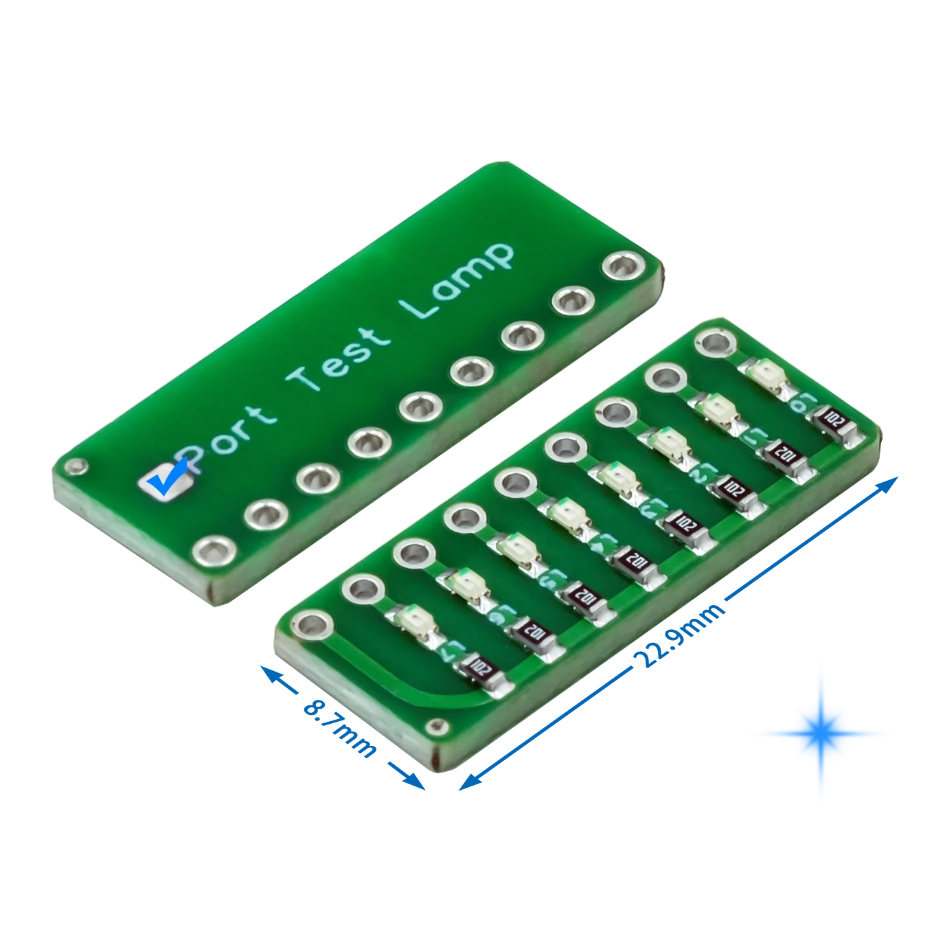 8-segment LED Port Test Lamp Indicator Running water Port test lamp Red, Green and Blue Colors Optional