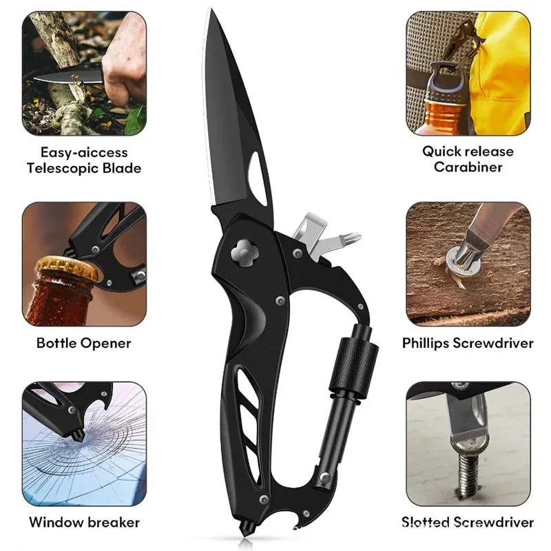 Многофункциональный складной нож с пряжкой для альпинизма EDC, портативные карманные ножи, многоцелевой инструмент для выживания в кемпинге
