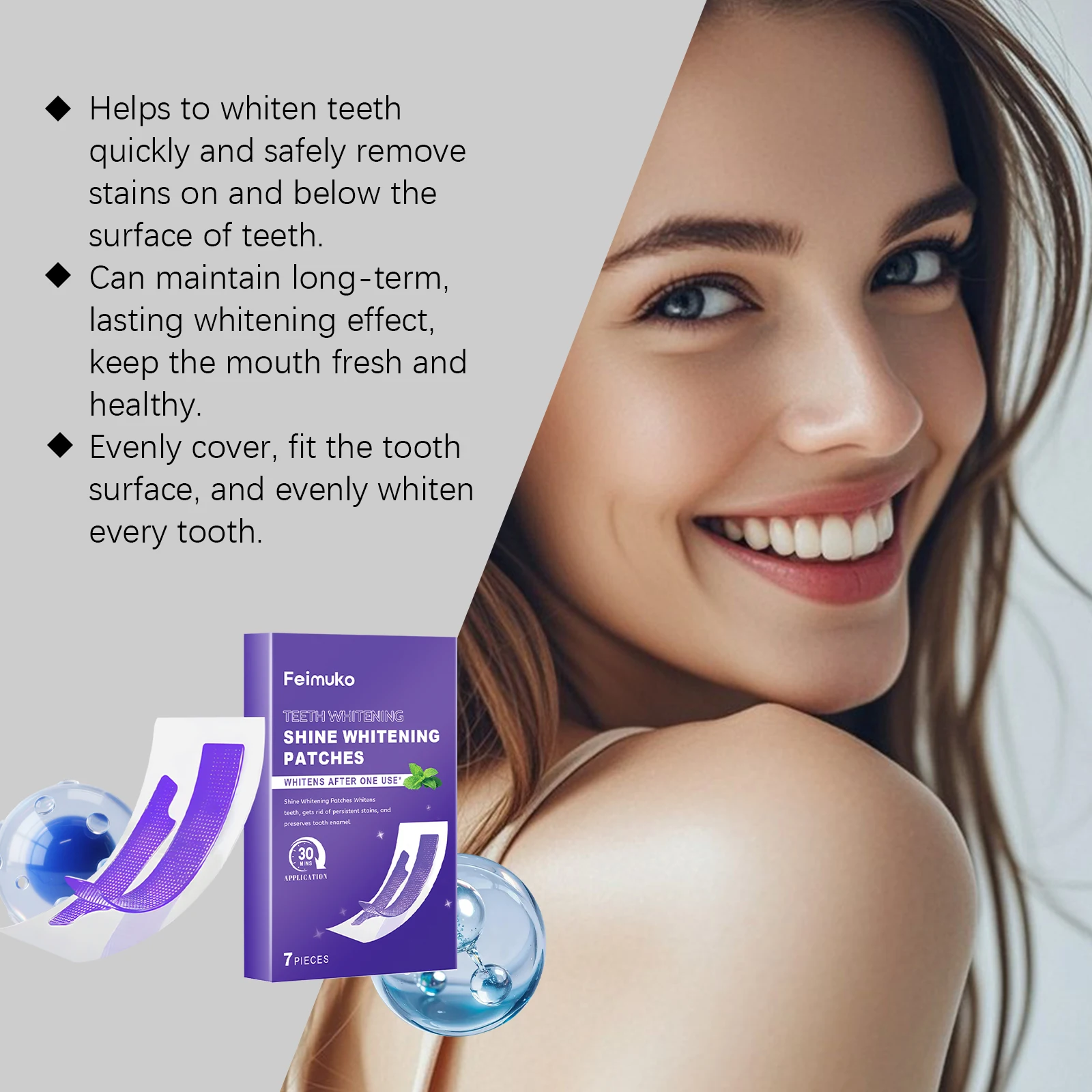 7/14/21/28 PCS Purple Teeth Wh - Whitening Strip 3D 评论和价格