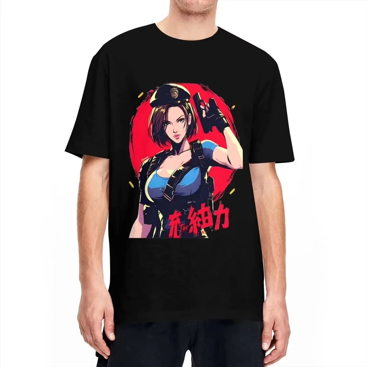 Harajuku Tees Residents Evils Tees Jill Valentine Design T-Shirt Y2K Funny T-Shirts Beach O Neck Pattern Oversized Tees Unisex